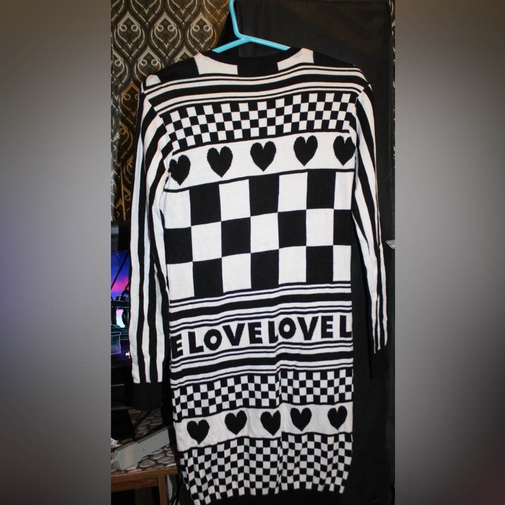 Love Moschino Monochrome Heart and Checkered Dress